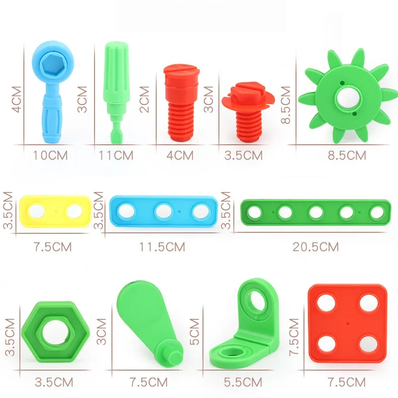 Kids Toys Creative Educational Toy DIY Screws Puzzle Assembled Mosaic Design Building Toys Toddler Boy Toys Set Gift