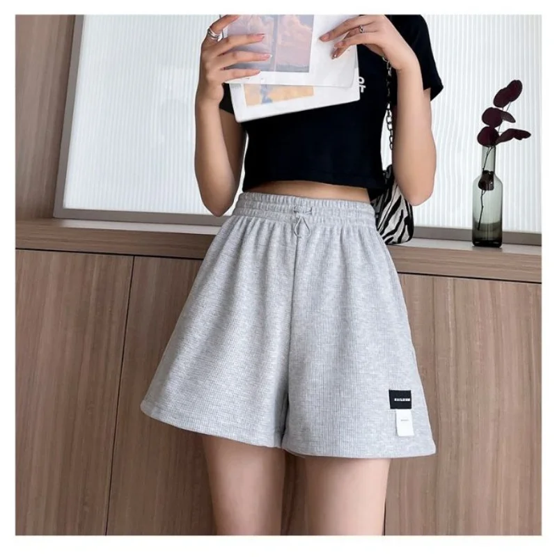 

Летние спортивные шорты 2026 года, однотонные, на шнурке, женские, свободные, для пляжа, повседневные, для спортзала, для бега, уличная одежда