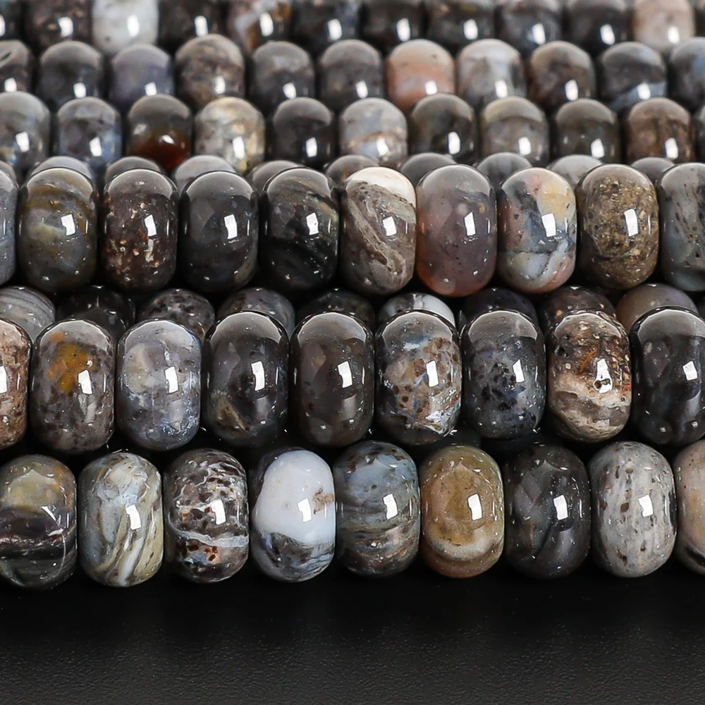 

Редкие бусины-счеты с черным опалом 6x4 8x5 мм, свободные разделители, натуральные темные огненные цветные бусины для изготовления роскошных дизайнерских ювелирных изделий