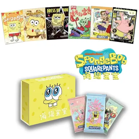 New Original Genuine SpongeBob SquarePants Anime Trading Card Patrick Star Squidward Tentacles Plankton Kids Toys Holiday Gifts
