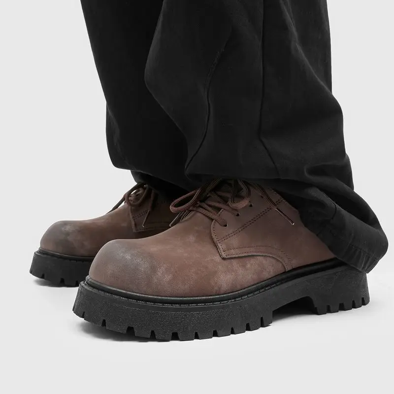 

Retro thick-soled men's height-increasing Derby shoes for the autumn of 2025