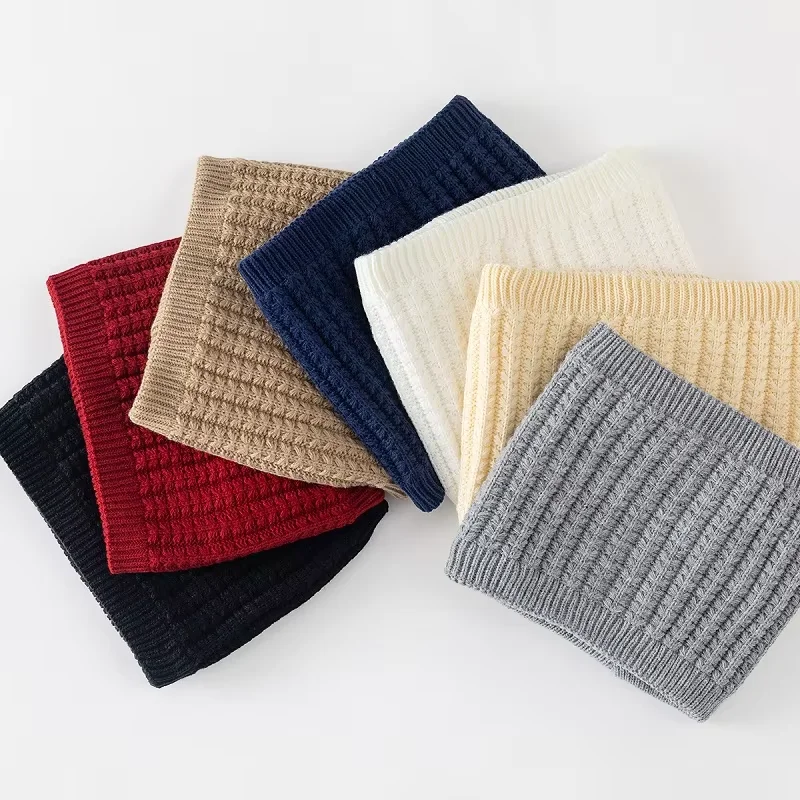 Popular 2024 Knitted Ring Scarf Winter Neckscarf Neck Cover Unisex Scarves Casual Neckerchief Full Face Mask Muffler