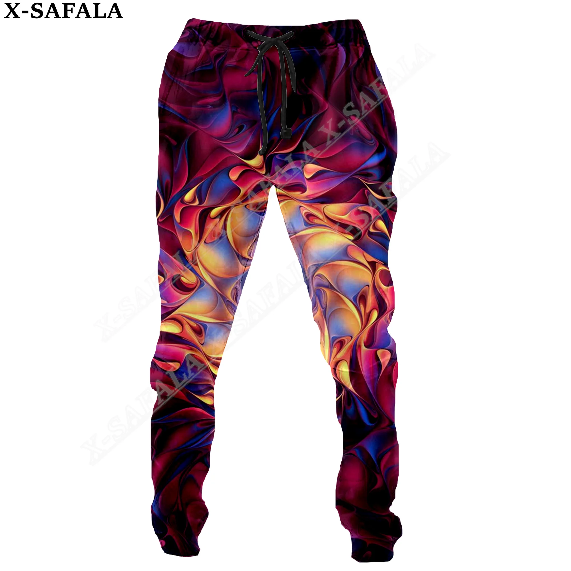 Hippie Psychedelic Colorful  Print Trousers Men Women Sweatpants Drawstring Long Joggers Streetwear Spring Autumn Sports Pants-6