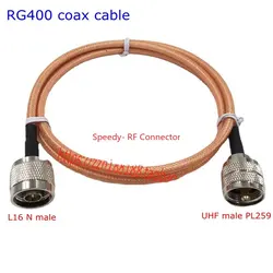 RG400 Coax Cable UHF PL259 Male Plug To L16 N Type Male Connector RG400 N Type Male To UHF Male RF Pigtail Jumper Adapter Copper