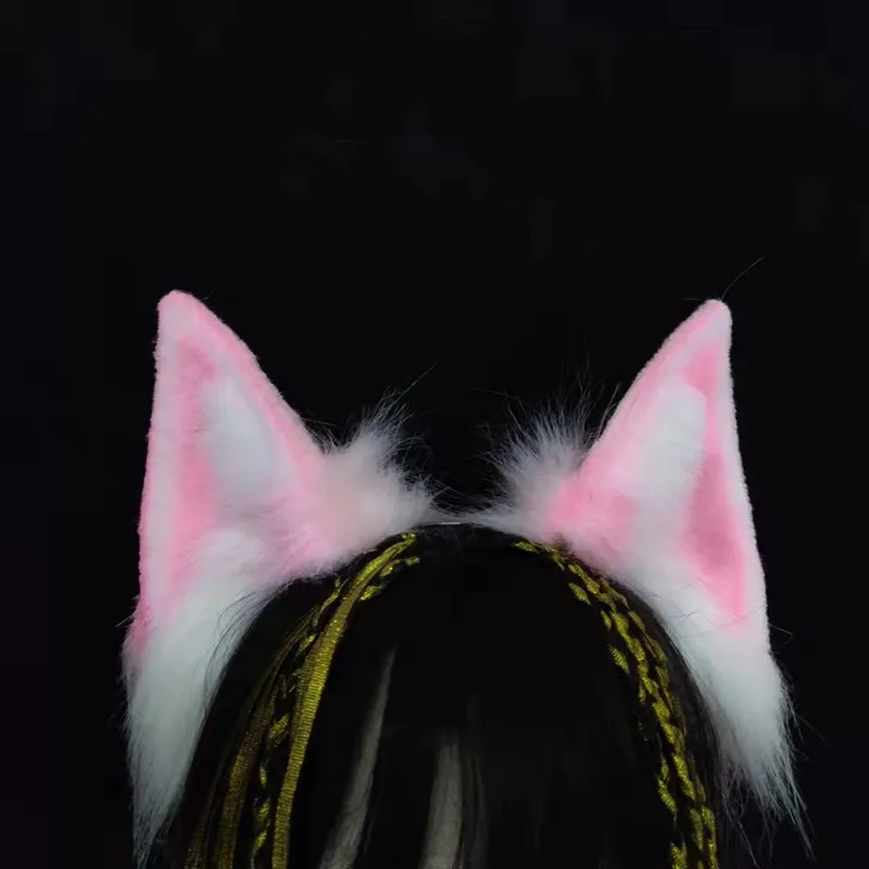 Handmade Custom Halloween Fox Ear Beast Ear Headwear Cosplay Props Cute Hair Accessories Wolf Ear Hair Hoop Hair Band Gift