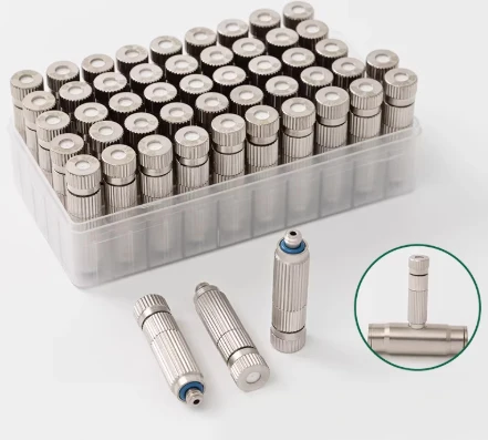 High Pressure Misting Nozzle Mist Nozzle with Filter Brass Nickel Plating 20-80 bar Nylon Pipe Connector  Outdoor Cooling