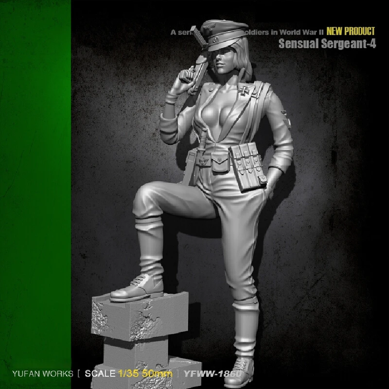 

1/35 Resin Model Figure Handsome Female Soldier Gk Micro Miniature 3d Printed White Model Toy Unassembled And Unpainted Kit