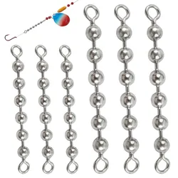 20Pcs Fishing Beads Chain Swivels Catfishing Rig Tackle Stainless Steel Fishing Balls Chain Swivels Lure fishing Accessories