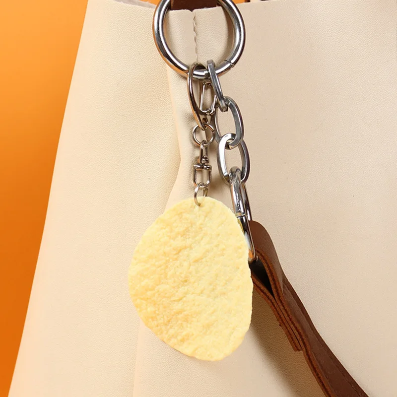 Funny 1:1 Fake Crisps Food Toy Pendant PVC Simulation Crisps Props Potato Chips Props Simulation Puffed Food Snacks KeyChain