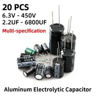 20PCS Aluminum Electrolytic Capacitor 6.3V 10V 16V 25V 35V 50V 400V 450V 22UF 100UF 220UF 330UF 470UF 680UF 1000UF 2200UF 20%