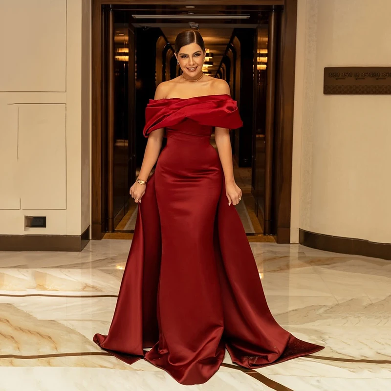 

Thinyfull Formal Long Mermaid Prom Evening Dresses Off The Shoulder Satin Night Party Dress Women Cocktail Prom Gowns Customized