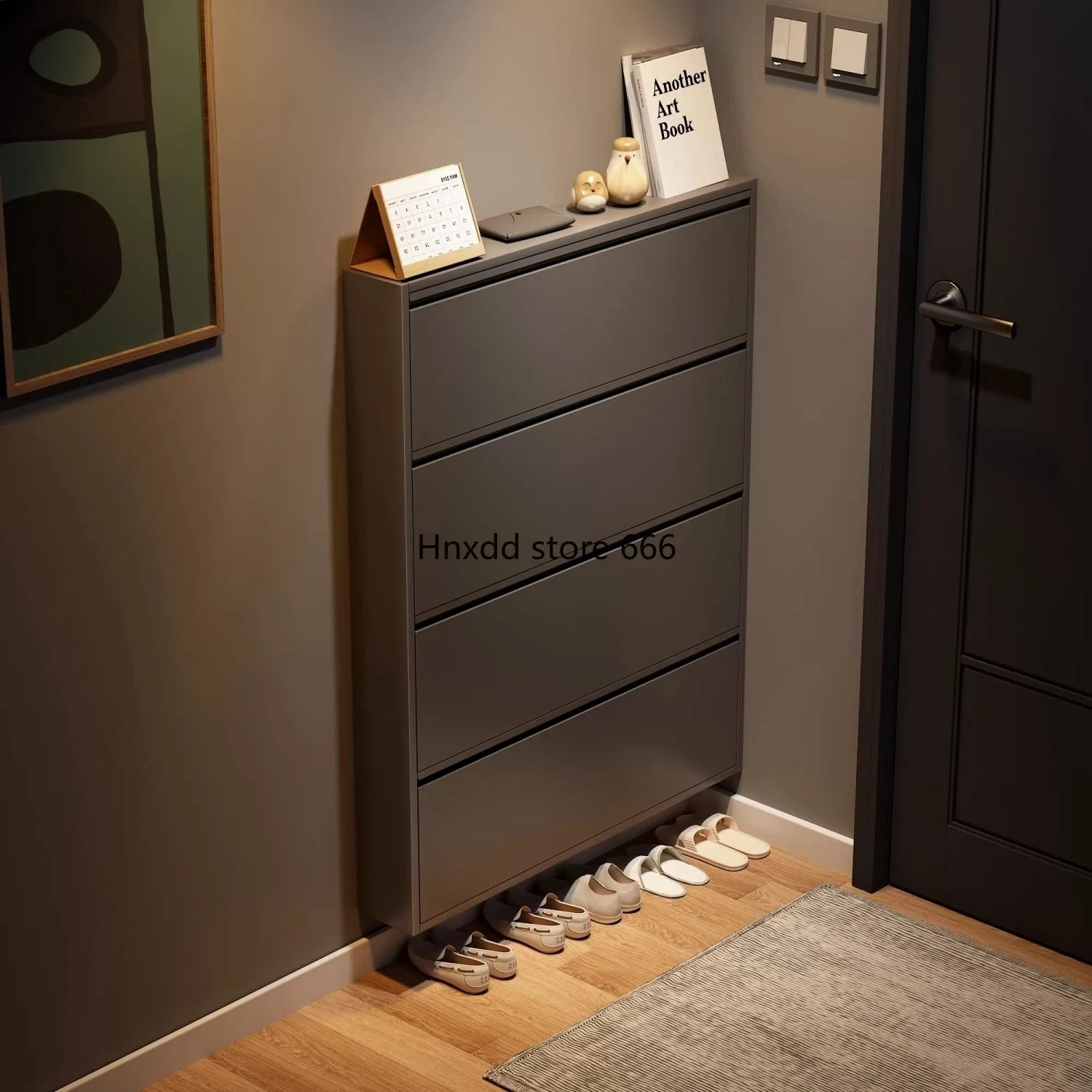 Shoe cabinet installation-free ultra-thin shoe cabinet household door corridor tipping bucket cabinet simple and modern