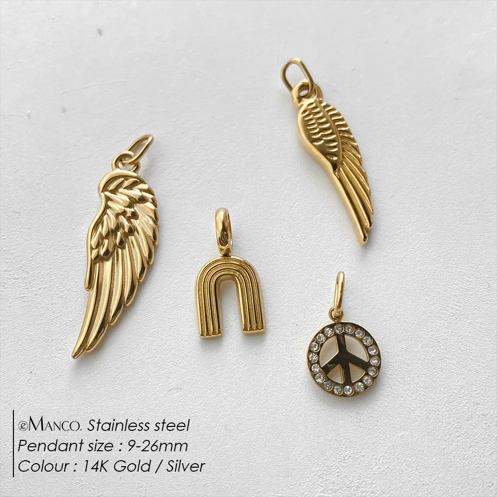 EMANCO Creative Wings Charms Stainless Steel Accessories Bracelet Jewelry Gifts DIY Fashion Necklace Making 48 Hours Shipping