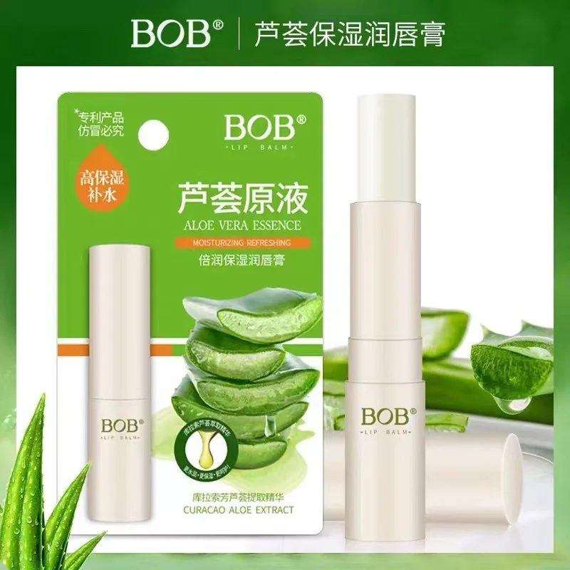 BOB aloë vera stock oplossing hydraterende en hydraterende lippenbalsem voor mannen en vrouwen vervagen lijnen hydraterende kleurloze lippenbalsem