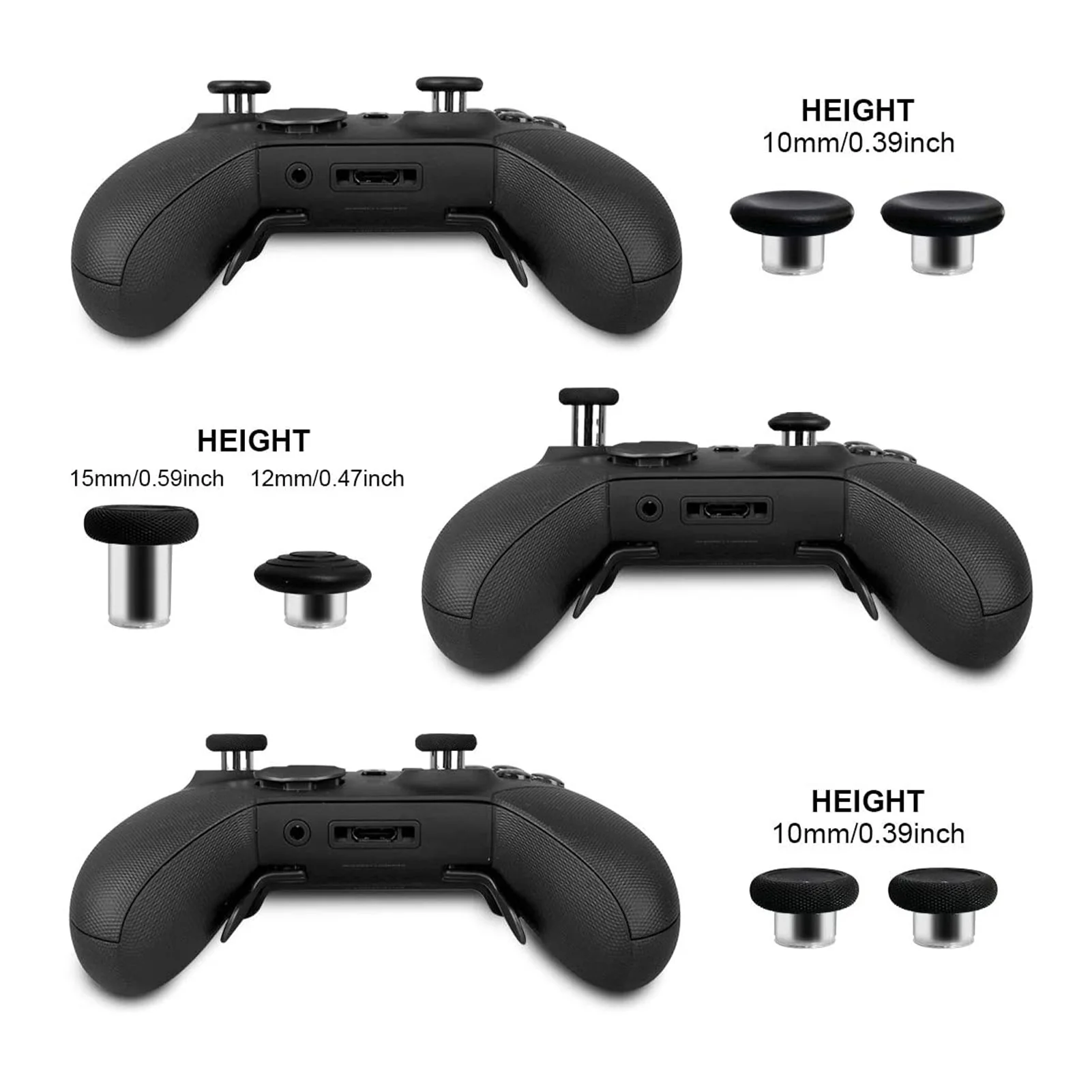 6pcs Metal Replacement Joysticks Grip Swap Joysticks for Microsoft Xbox One Elite Series 2 Metal Joysticks Mod Swap Joystick