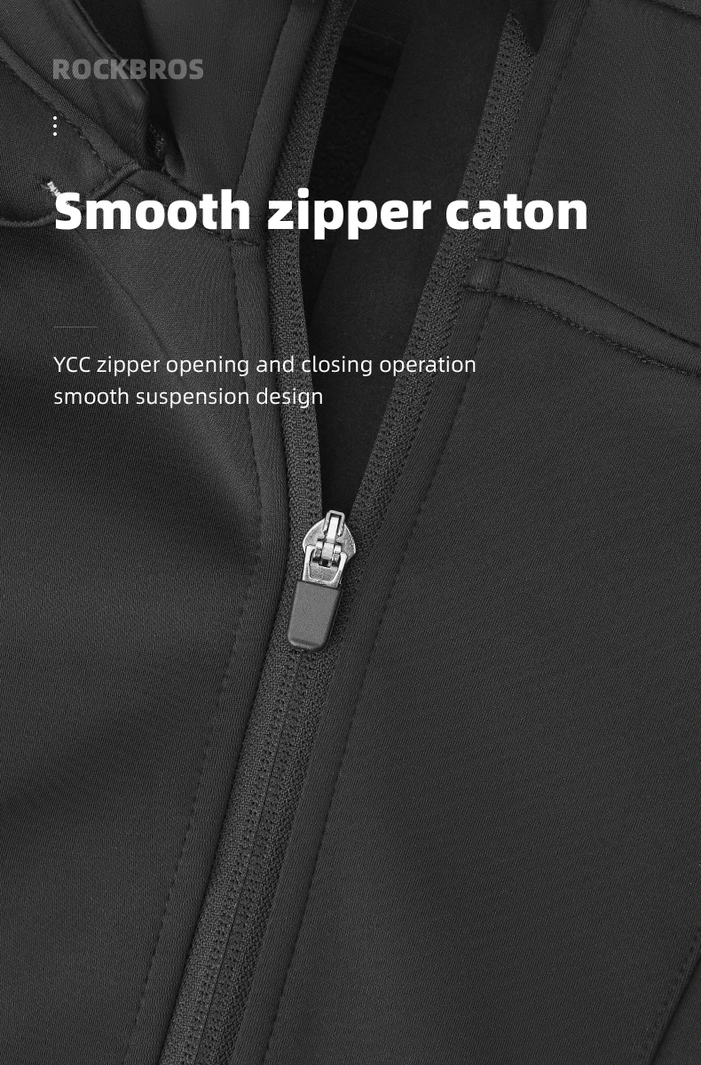 ROCKBROS Fahrrad Jacke Winter Radfahren Kleidung Thermische Fleece Langarm Radfahren Bike Kleidung Wärmer Winddicht Sportswear – Detail 8