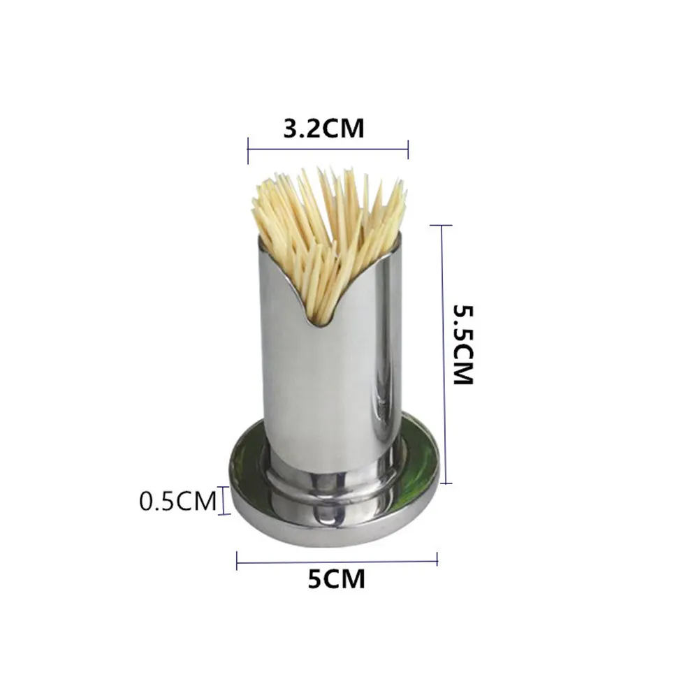 Stainless Steel Toothpick Stand V-Shaped Open Design Solid Anti-Rust Table Holder for Home Restaurant Desktop Toothpick Carrier