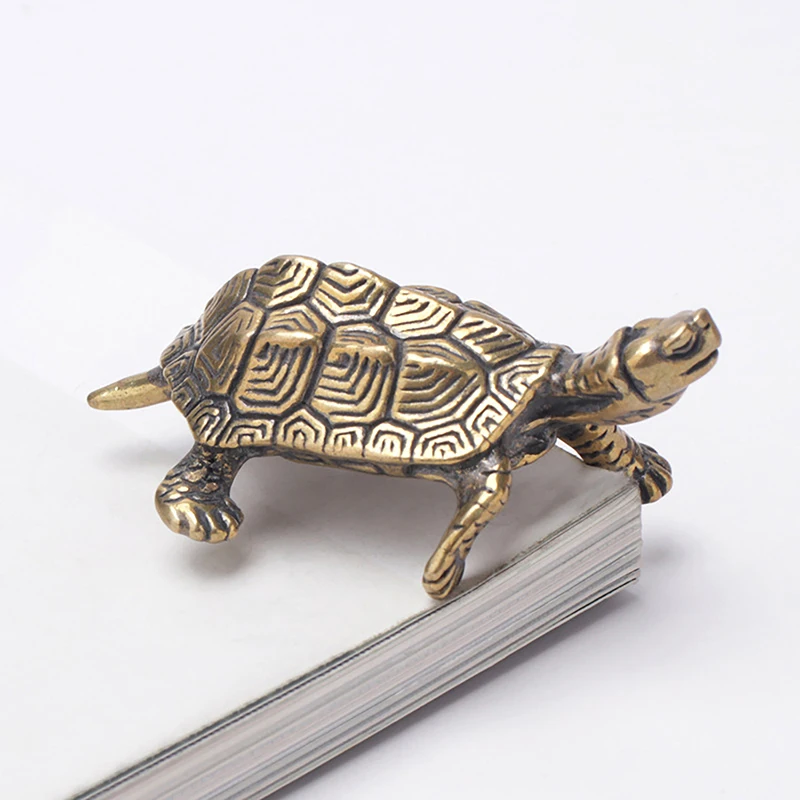 Creative Retro Turtle Small Home Decor Pure Copper Antique Animal Miniatures Figurines Crafts Office Desktop Decoration