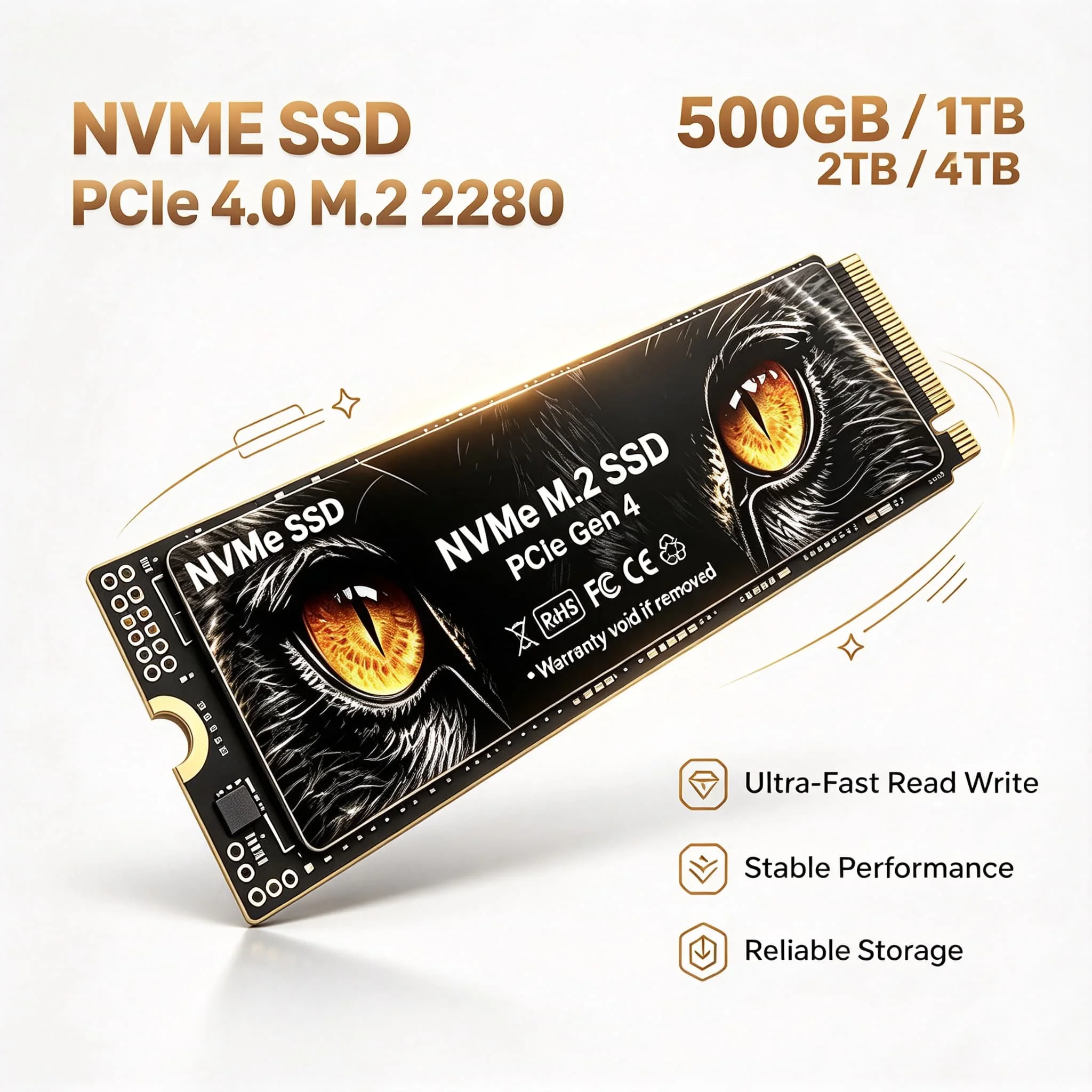 Notebooks SSDs 2026 Fast Speed YJ M2 NVMe PCIe Gen4 SSD 500GB 1TB 2TB 4TB Inside Solid State Drive for Gaming Office PC Notebook