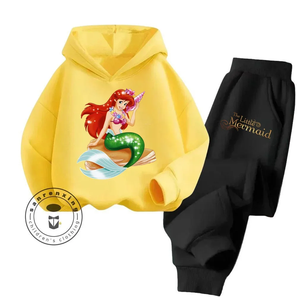 2024 Innovative The Little Mermaid Disney Cartoon Children Long Sleeve Hoodie Set Precision Care Stands Out Creative Design