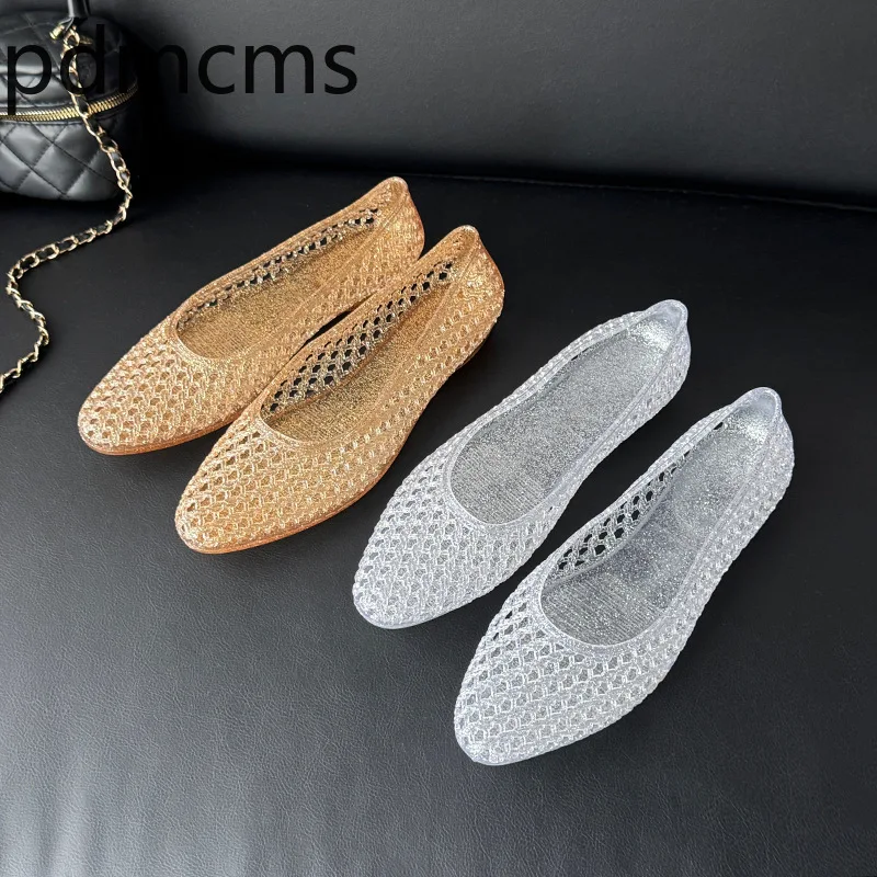 Women's Flat Sandals Summer Comfortable Hollow Sandals Fashion Jelly Shoes for Women 2026 New Dancing Sandal Sandálias Femininas