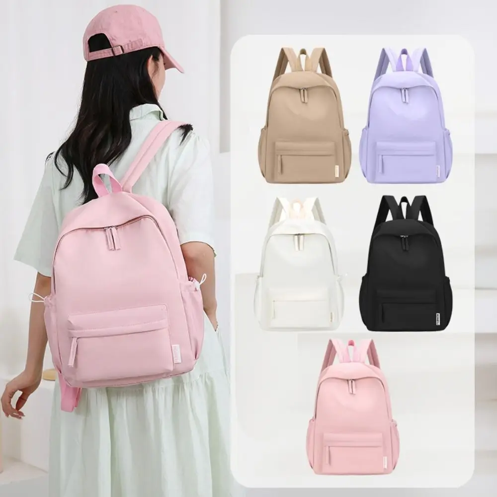 Ransel Warna Polos Paket Kecil Kreatif Tas Bahu Pelajar Gaya Korea Warna Polos Tas Tangan Ransel Kasual Wanita