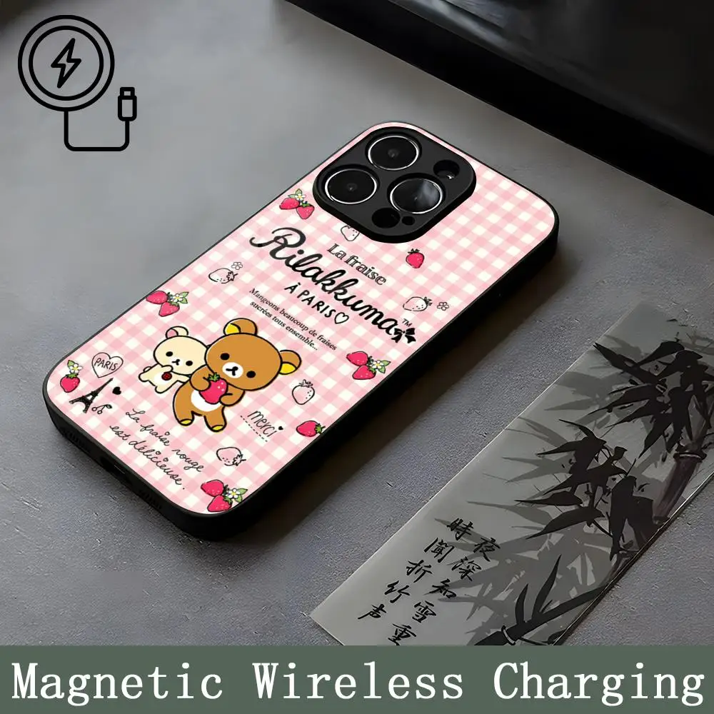 Capa de telefone Rilakkumans com vidro de magnetismo forte, capa para iPhone 14Pro Max, 16, 13, 12, 15, 11 Pro, XS Max, Plus, Mini
