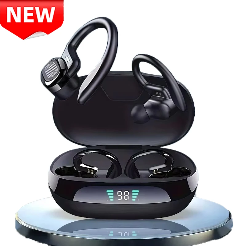 NEUE Original EarHook Sport-Kopfhörer Kabellose Bluetooth-Kopfhörer Lauf-In-Ear-Headset mit Digitalanzeige und Geräuschunterdrückung