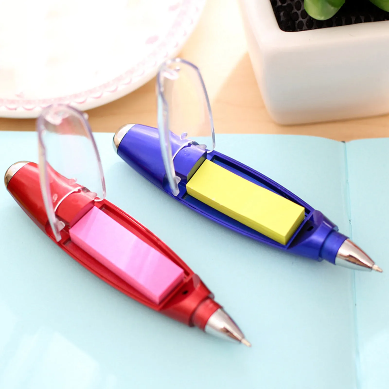 4Pcs LED Light Pen with Built-in Flashlight Notepad Lanyard Portable Mini Ballpoint Pen for School Office Outdoor Gift