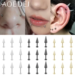 AOEDEJ 1 PC 16/18G Stainless Steel Lip Studs 6/8/10MM Labret Piercing Spike Cone Shape Earring Helix Cartilage Piercings Jewelry