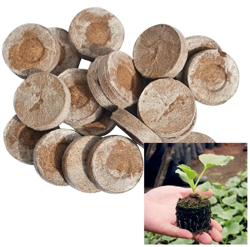 5Peat Pellets 30mm Soil Seeds Starting Soil Pellet Fiber Soil Indoor Seed Starter Kit For Garden Peat Block Nursery Block