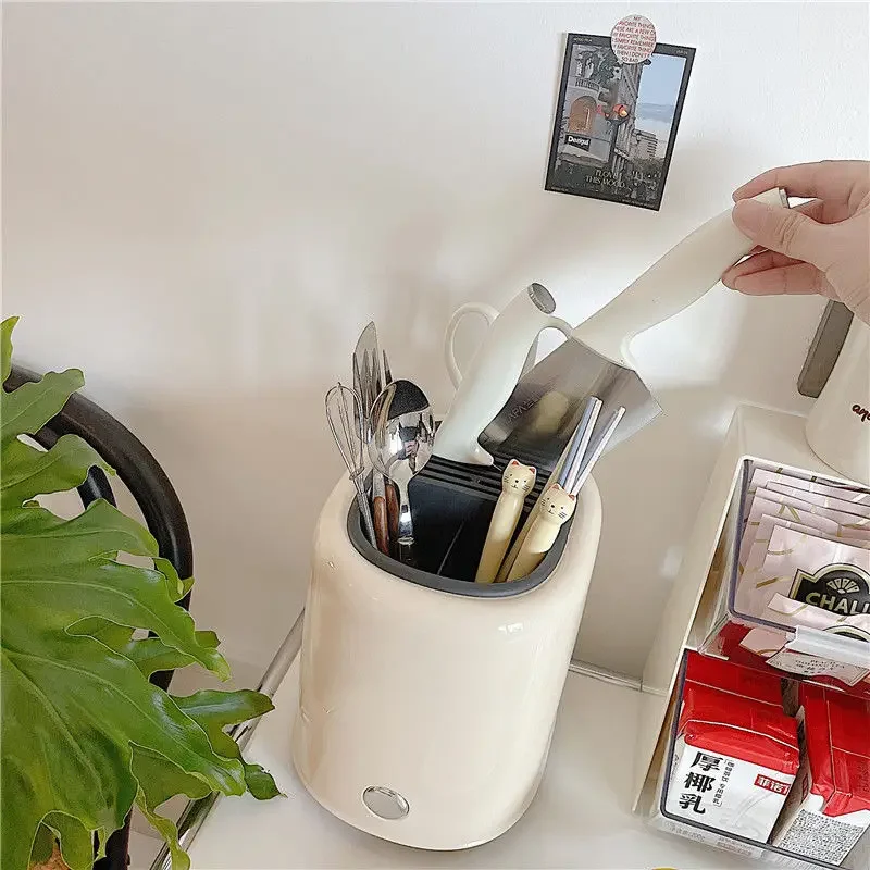 Luxury Standing Knife Holder, Chopstick, Spoon Drainage, Socket, Storage Block, French Design, Home Kitchen Supplies