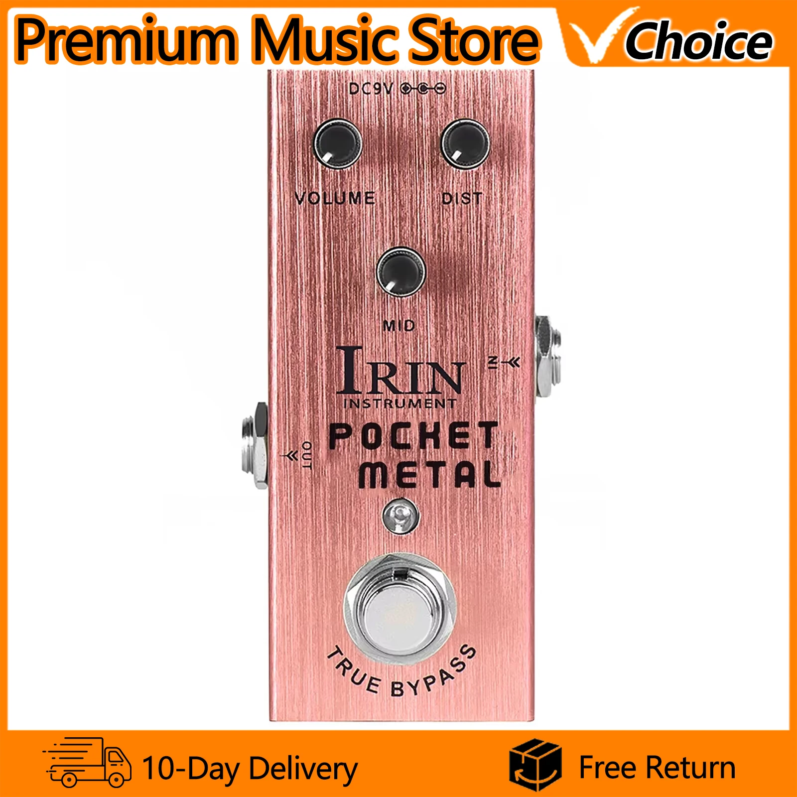 IRIN AN-04 Guitar Effect Pedal POCKET METAL Distortion Pedal Drive Mid Tone True Bypass Electric Violao Guitar Bass Accessory