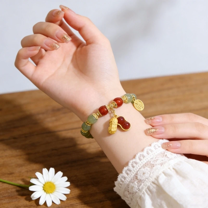 Stylish Adjustable Beaded Bracelet Chinese Jewelry Mother Day Present Wrist Accessories For Women
