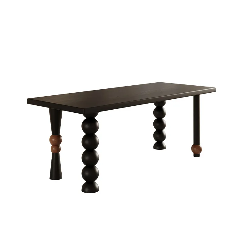 

Ash wood dining table and chair combination, French retro dining table small apartment for home use