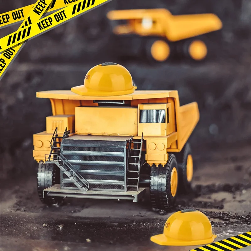 ABRE-12Pcs piezas de construcción Mini linterna llavero casco de construcción en miniatura linterna pequeño sombrero de seguridad llavero