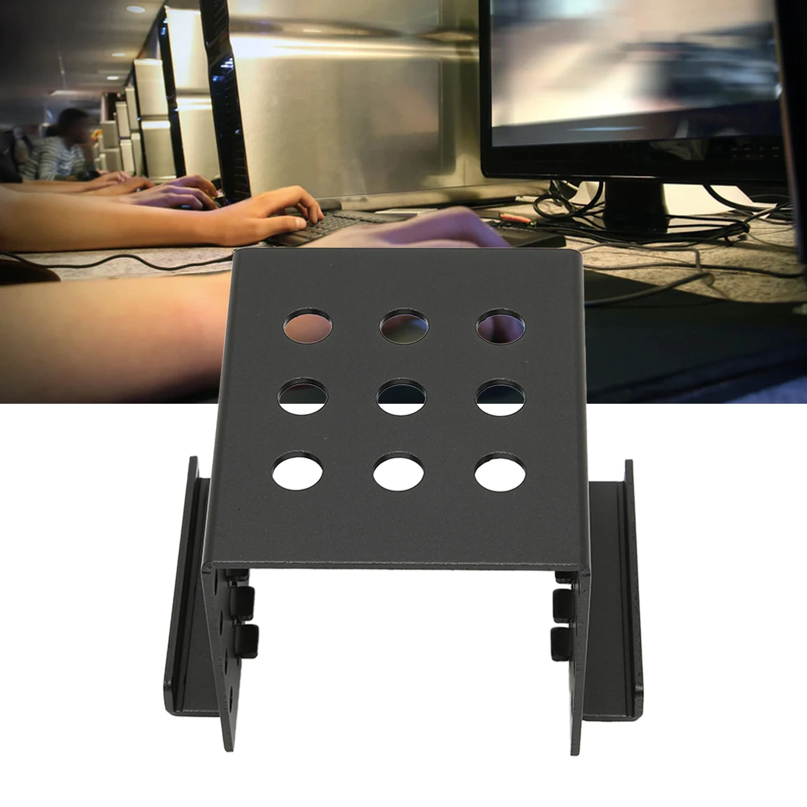 2.5in HDD Mounting Rack Aluminium Alloy Hollow Design High Hardness 2.5in Hard Drive Cage for 2.5in IDE HDD SSD