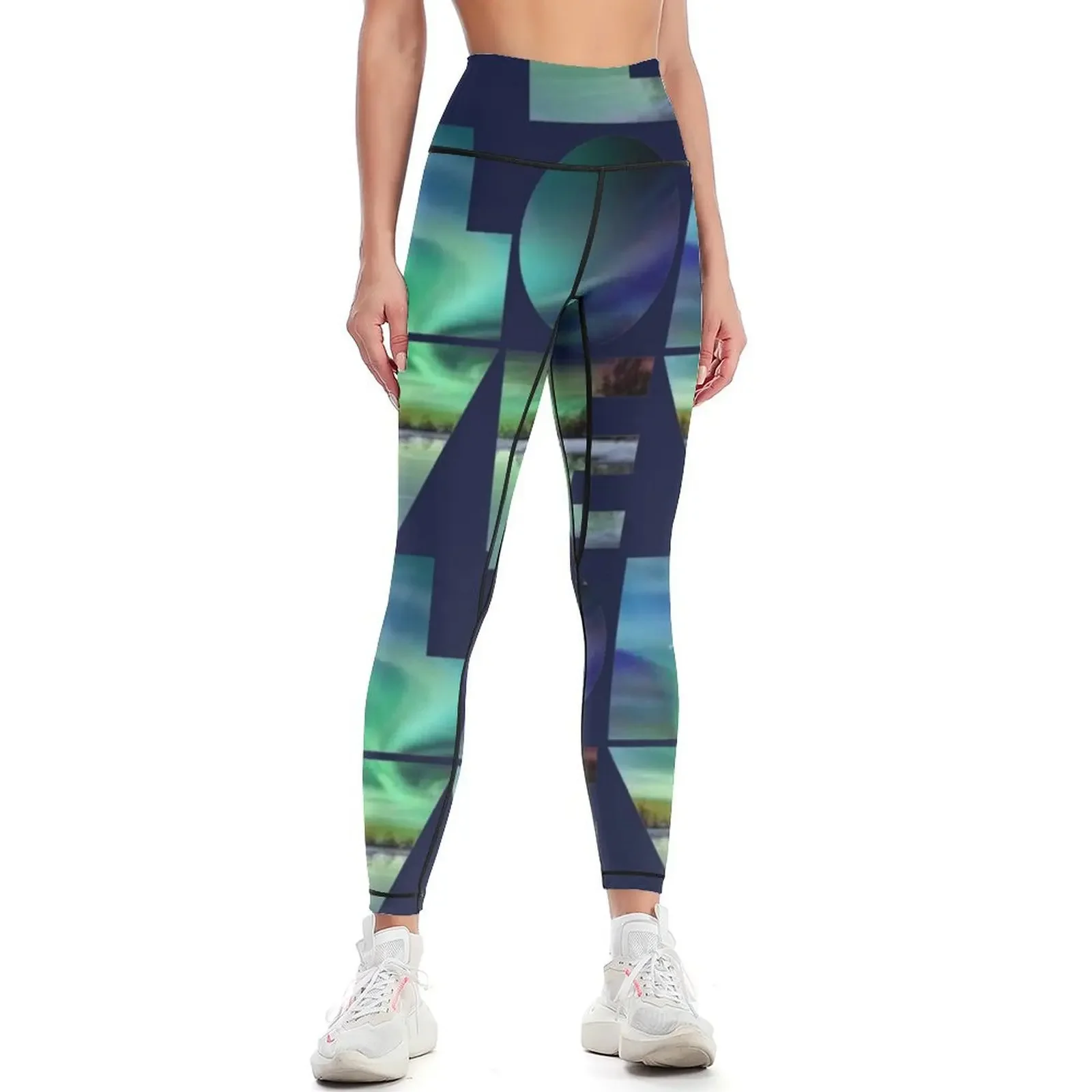 

Northern Lights Love Leggings Sweatpants gym pants Women's gym Women's tights Womens Leggings