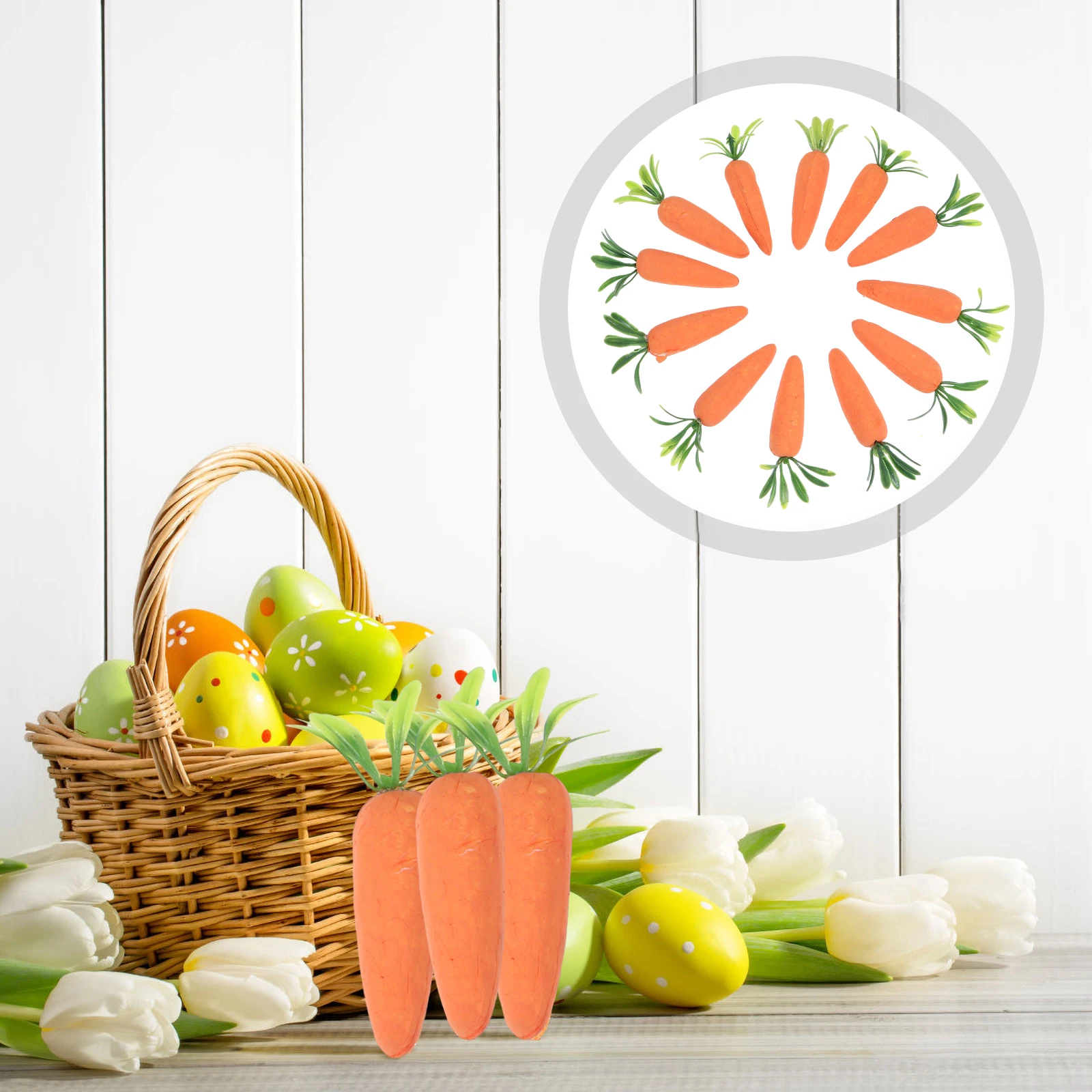 

24Pcs Easter Simulation Carrots Artificial Carrot Decor Lifelike Home Garden Yard Decorative Prop Easter Artificial Carrot
