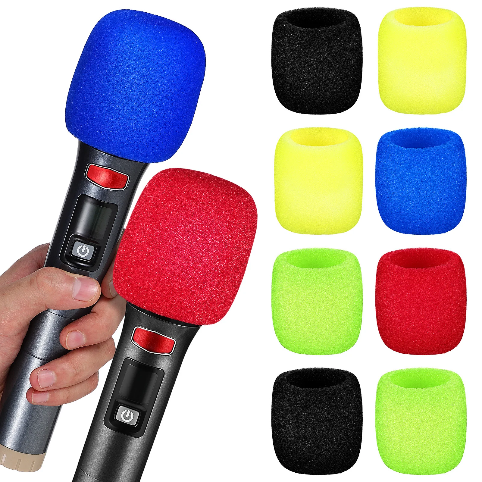

10pcs Thickened Microphone Sponge Covers 38Mm Universal Mic Protectors For Ktv Live Streaming Office Conference Stage