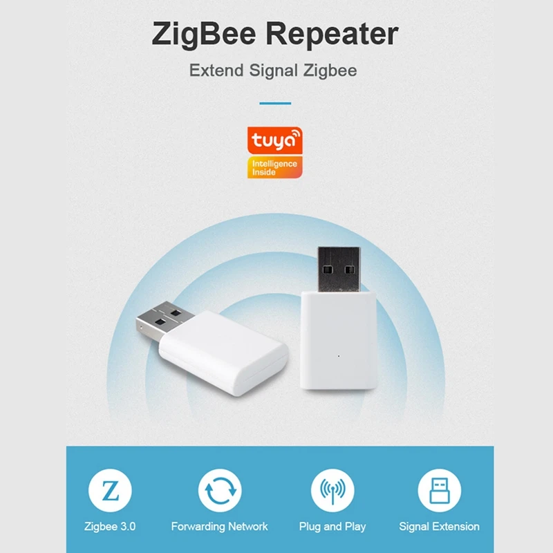 Tuya Zigbee 3.0 Repetidor USB, Amplificador de Sinal para Vida Inteligente, Gateway Hub Mesh, Home Assistant Devices, Extensor