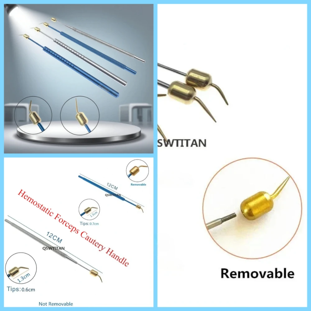 Pinze emostatiche Maniglia per cauterie Micro strumenti oftalmici Strumenti per accessori in acciaio inossidabile/titanio