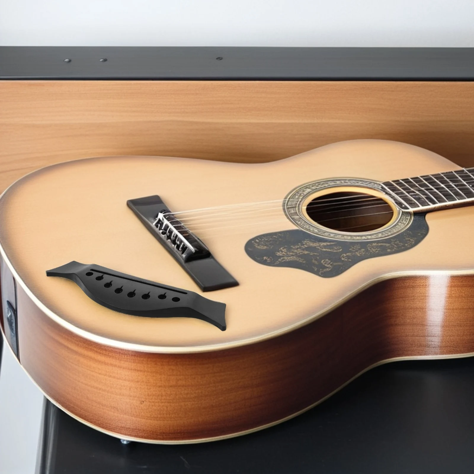 

Plastic Folk Guitar Bridge Saddle Replacement Part Acoustic Guitar Bridge Block Dovetail Design Easy Installation