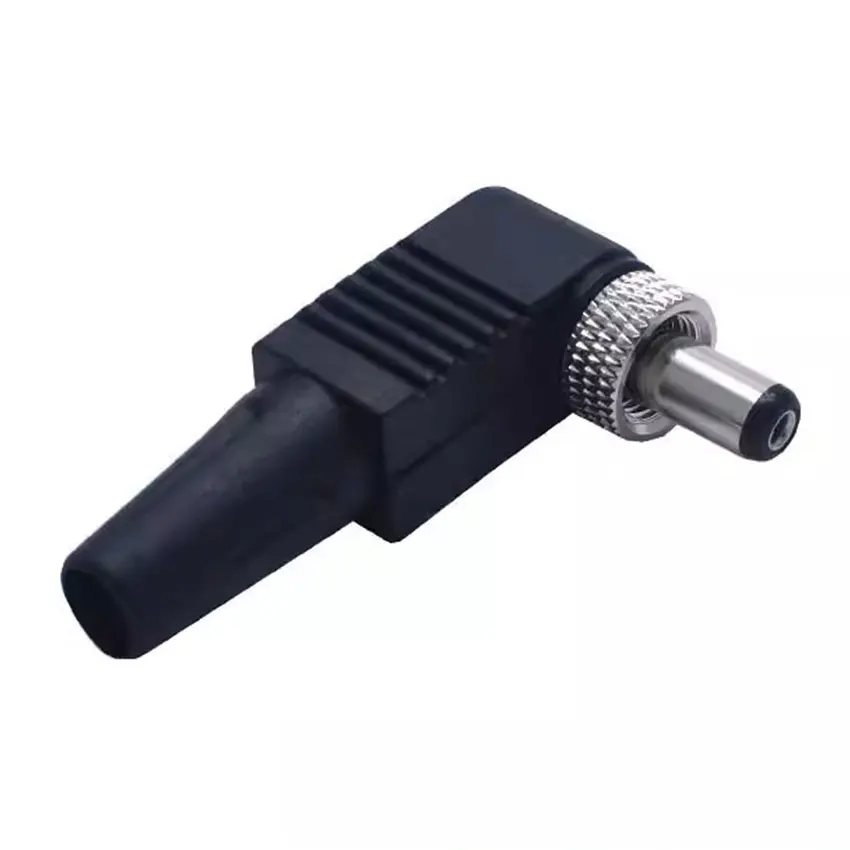1/3PCS 90 Degree Male 5.5x2.1mm/5.5×2.2mm Type L Plug DC Power Male Plug DC with Nut Welding Plug