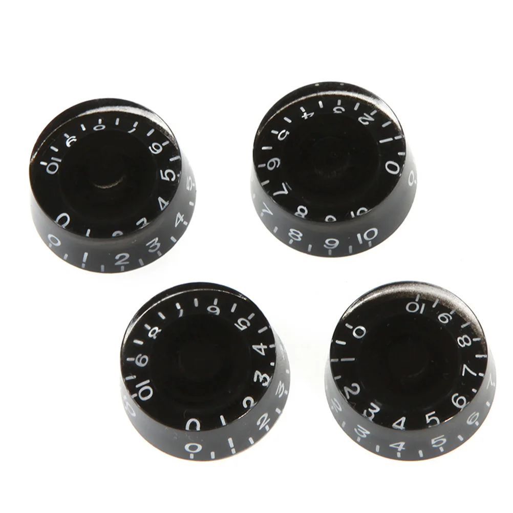 

4Pcs Guitar Volume Tone Knobs Precise Design Durable Hard Rigid Magnified Digits Solid Fits Exactly