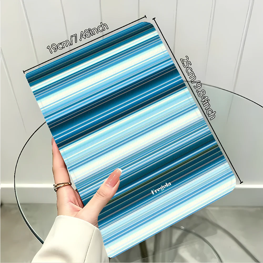 Blue Stripe Pattern Print Case for Samsung Galaxy Tab A9Plus S10 Plus S11 A7 Lite S9+ S10 Lite S7 S8+ S9 FE S10FE A11 A8 With