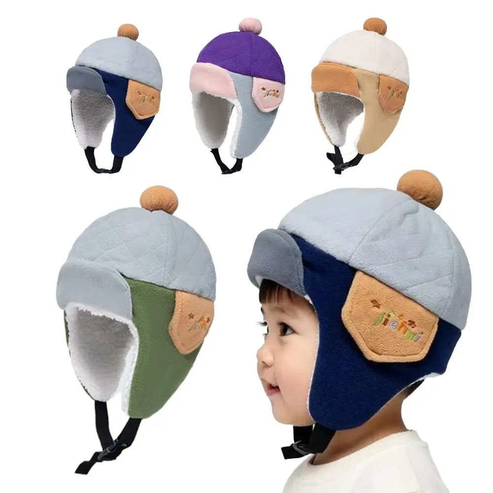 New Fleece Lining Kid Earflap Hat Windproof Thicken Ear Protector Cap Warm with Earflap Ear Warm Beanie For Boys Girls