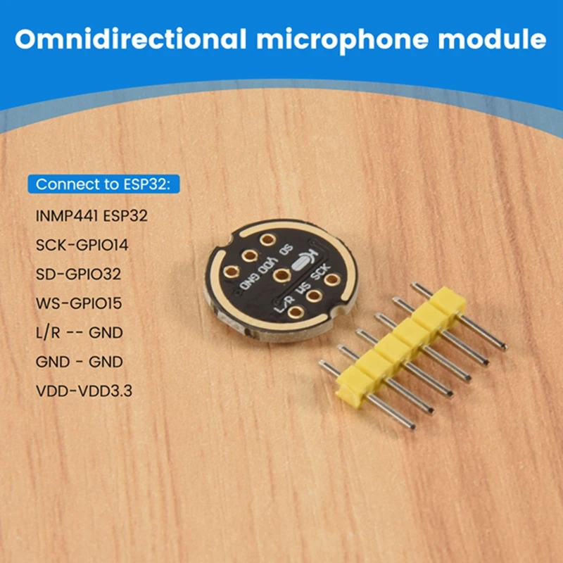 5Pcs INMP441 Omnidirectional Microphone Module MEMS High Precision Low Power I2S Interface Support ESP32