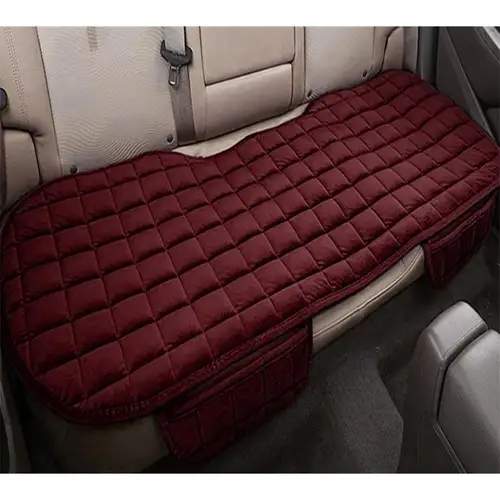 Imagen 2 del producto Funda para asiento de coche, cojín de tela flocado delantero y trasero, alfombrilla protectora antideslizante para invierno, alfombrilla para mantener el calor, ajuste Universal para camión, Suv y furgoneta