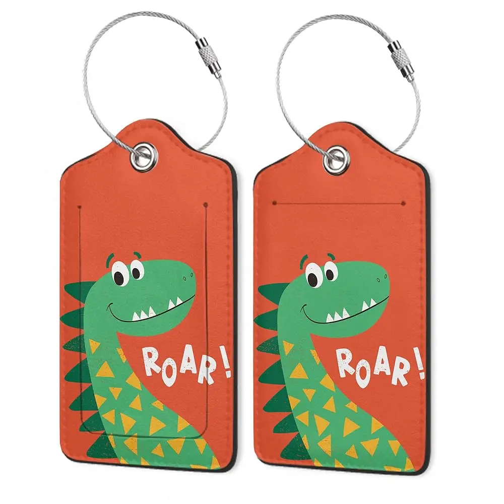 

2 Pack Luggage Tags,Leather Suitcase Tags with Privacy Cover Name Address Labels& Durable Steel Loop for Men/Women Travel Bag